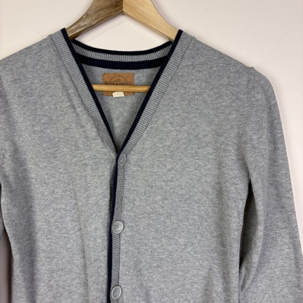 Hope & Henry Gray Cardigan Sweater Organic Cotton - Picture 3 of 7